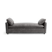 Classic Home Caplan backless sofa daybed with plush cushions and wooden legs, ideal for modern living rooms.