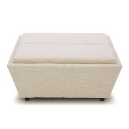 Aris - Modern Beige Fabric Ottoman with Storage