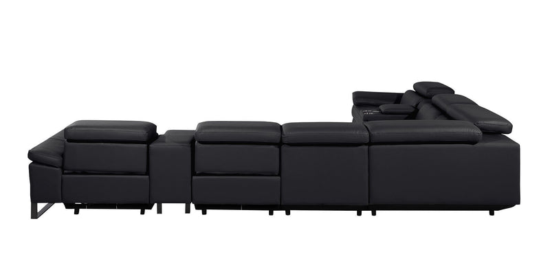 1246 - 8-Piece L-Shaped Modular Power Reclining Sectional With 3 Power Recliners And Power Headrests