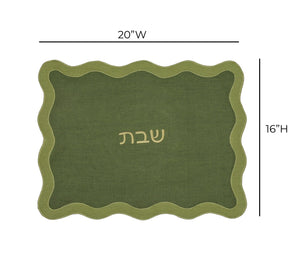 Organic Cotton / Linen Wavy Challah Cover