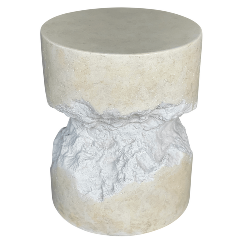 Bamba - Modern Cream Concrete End Table — view 2