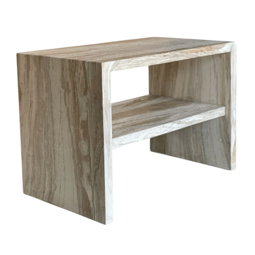 Sabino - Modern Faux Marble Concrete Nightstand — view 2