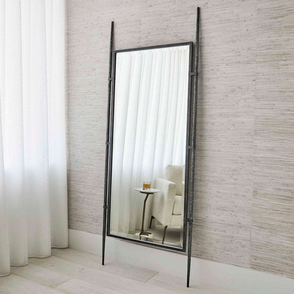 Lean On Me - Floor Mirror - Black