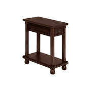 8th Street traditional espresso accent end table with storage drawer, showcasing a classic design and smooth finish.