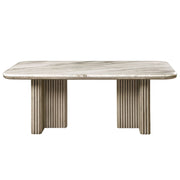 Charity - Dining Table - Natural Marble Top & Gray Oak - R&R Furniture Gallery (Fountain Valley, CA)
