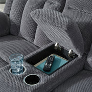 Observation - Double Reclining Power Loveseat With Console - Steel - R&R Furniture Gallery (Fountain Valley, CA)