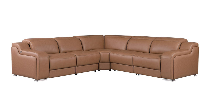 1116 - 5-Piece L-Shaped Sectional Sofa In With 3 Power Recliners & Power Headrests