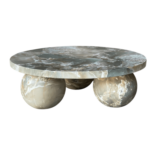 Wutai - Modern Faux Marble Concrete Round Coffee Table