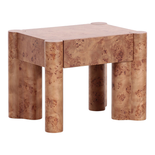 Trita - Modern Wide Burl End Table/Nightstand