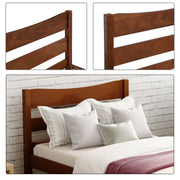 DreamHaus twin size platform bed with headboard and wooden slat support, featuring a modern design and sturdy construction.