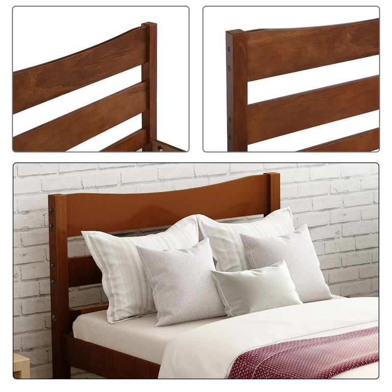 DreamHaus twin size platform bed with headboard and wooden slat support, featuring a modern design and sturdy construction.