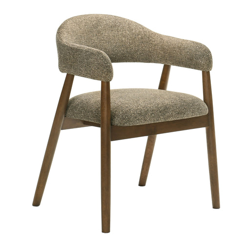 Lox - Mid-Century Modern Tan Fabric + Walnut Dining Chair
