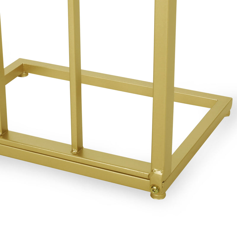 Modern Glam C-Shape End Table by Noble House, stylish chair side table with a sleek design and contemporary finish.
