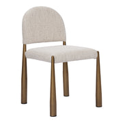 Zagros - Modern Beige Fabric + Antique Brass Dining Chair (Set of 2)