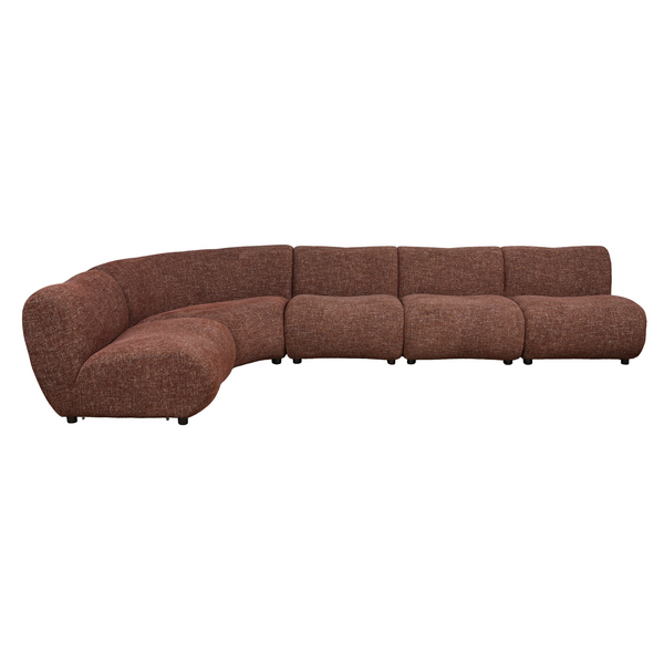 Moz - Modern Brick Red Fabric Sectional Sofa