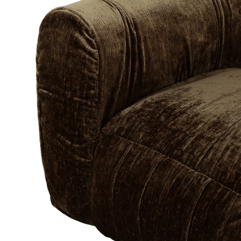 Siegal - Modern Brown Fabric Loveseat Sofa — view 5