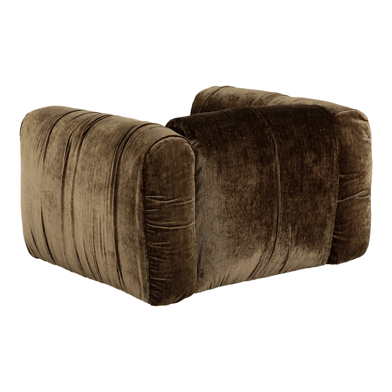 Siegal - Modern Brown Fabric Lounge Chair — view 3