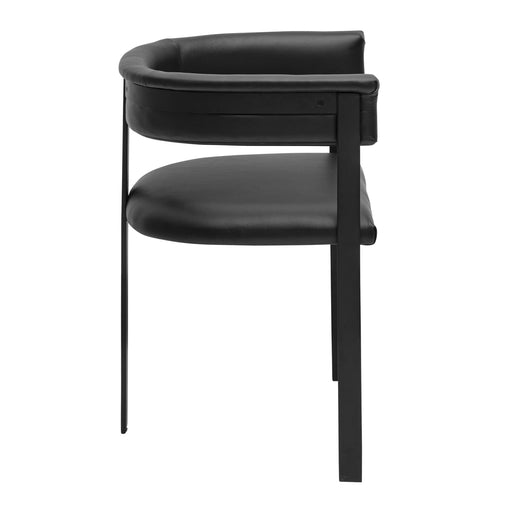 Boswell - Modern Black Faux Leather Dining Chair — view 2