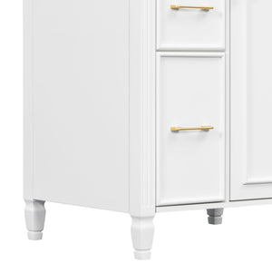 Freestanding Bathroom Vanity With Sink, Soft Close Door, Tip Out Drawer