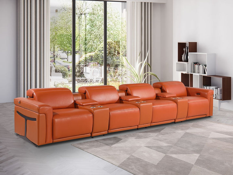 1126 - 7-Piece Modular Power Reclining Sofa In With 4 Power Recliners & Power Headrests - R&R Furniture Gallery (Fountain Valley, CA)