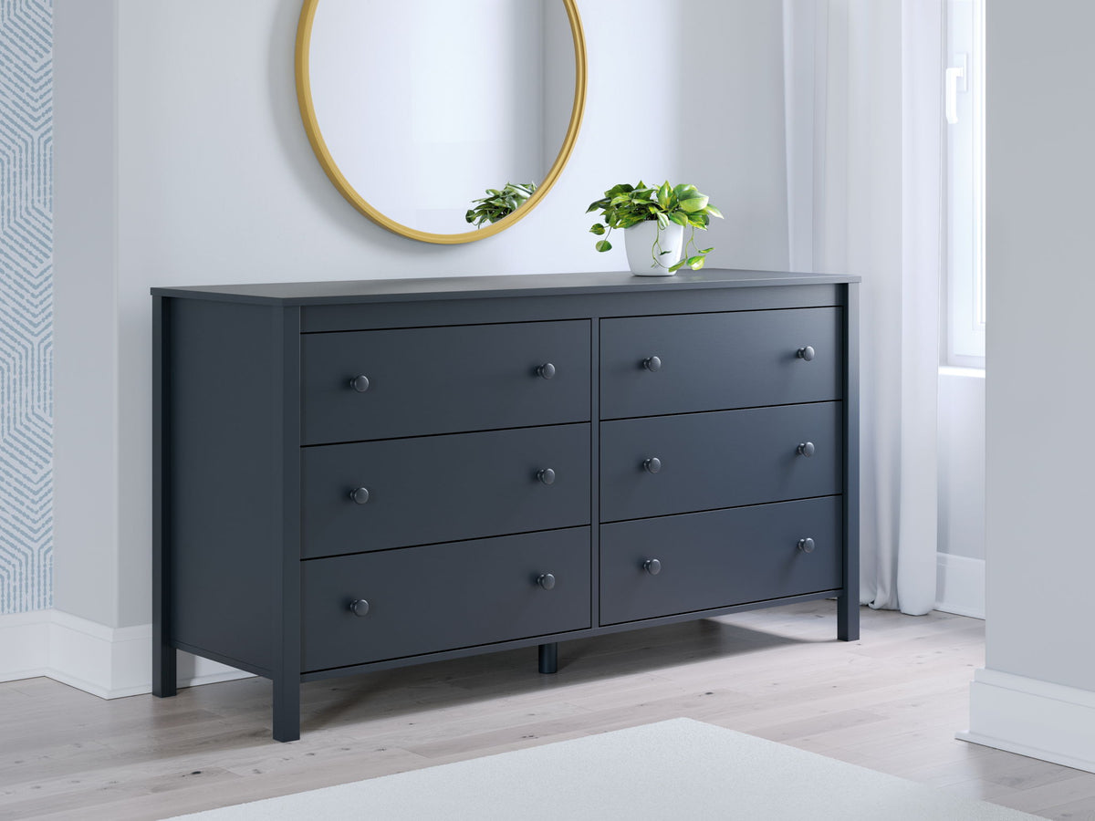 Simmenfort - Six Drawer Dresser - Navy Blue - R&R Furniture Gallery (Fountain Valley, CA)