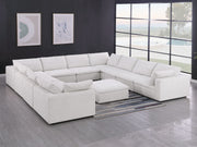 1100 - 11-Piece U-Shaped Sectional In Italian Fabric - Pearl - R&R Furniture Gallery (Fountain Valley, CA)