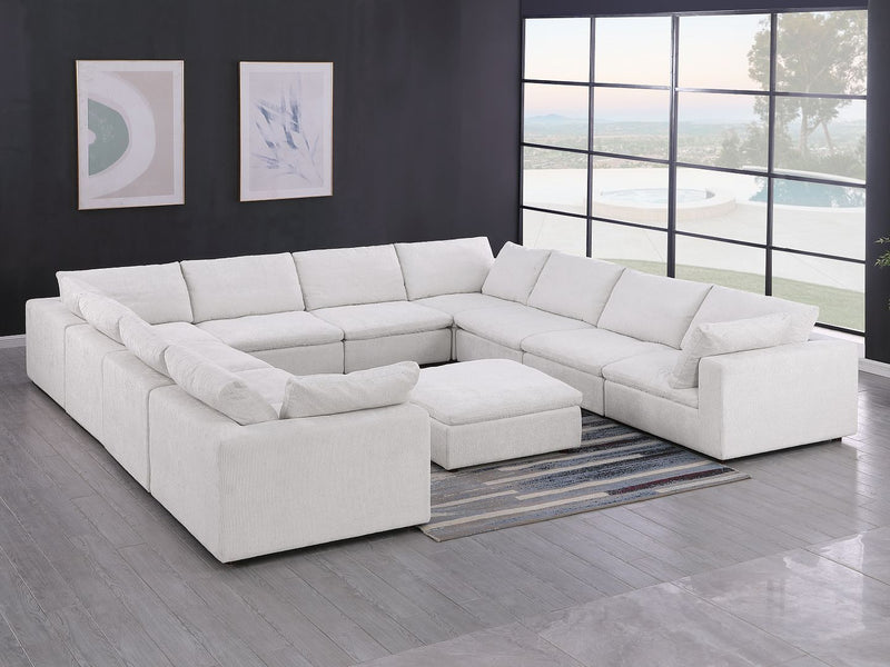1100 - 11-Piece U-Shaped Sectional In Italian Fabric - Pearl - R&R Furniture Gallery (Fountain Valley, CA)