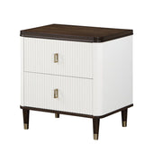 Carena - Nightstand With USB - White & Brown - R&R Furniture Gallery (Fountain Valley, CA)