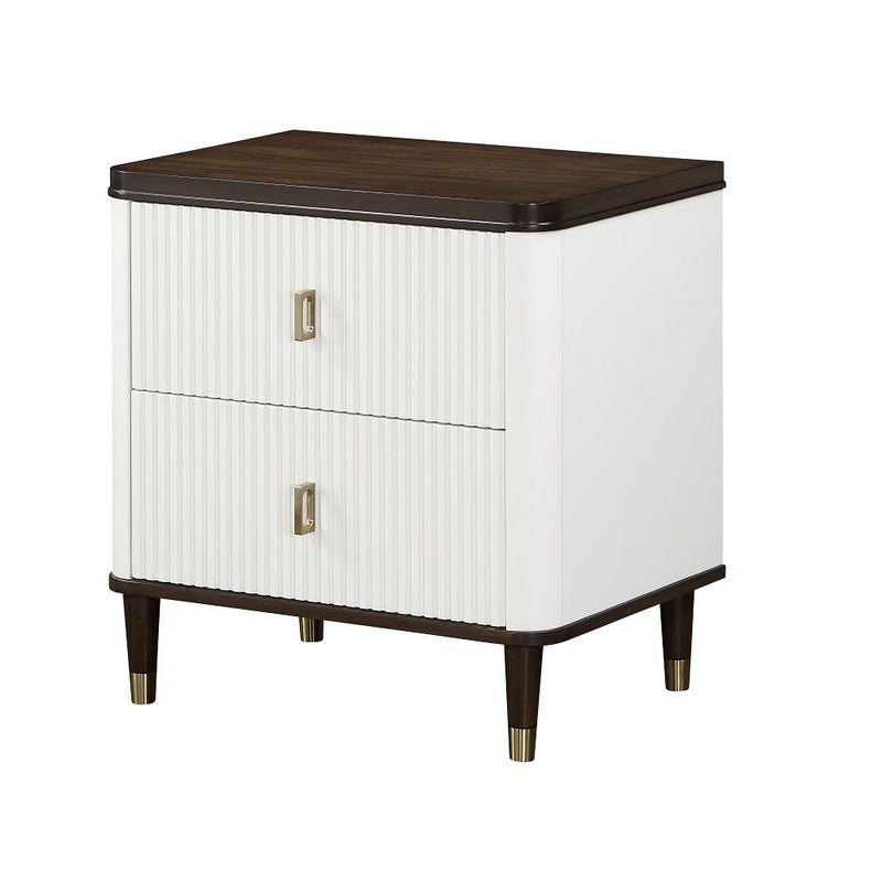 Carena - Nightstand With USB - White & Brown - R&R Furniture Gallery (Fountain Valley, CA)