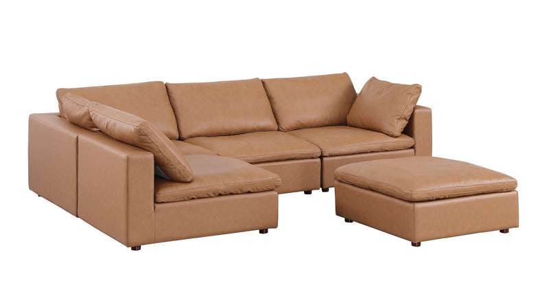 1100 - 5-Piece Left Arm Facing 3-Seat Sectional (Top-Grain Italian Leather)