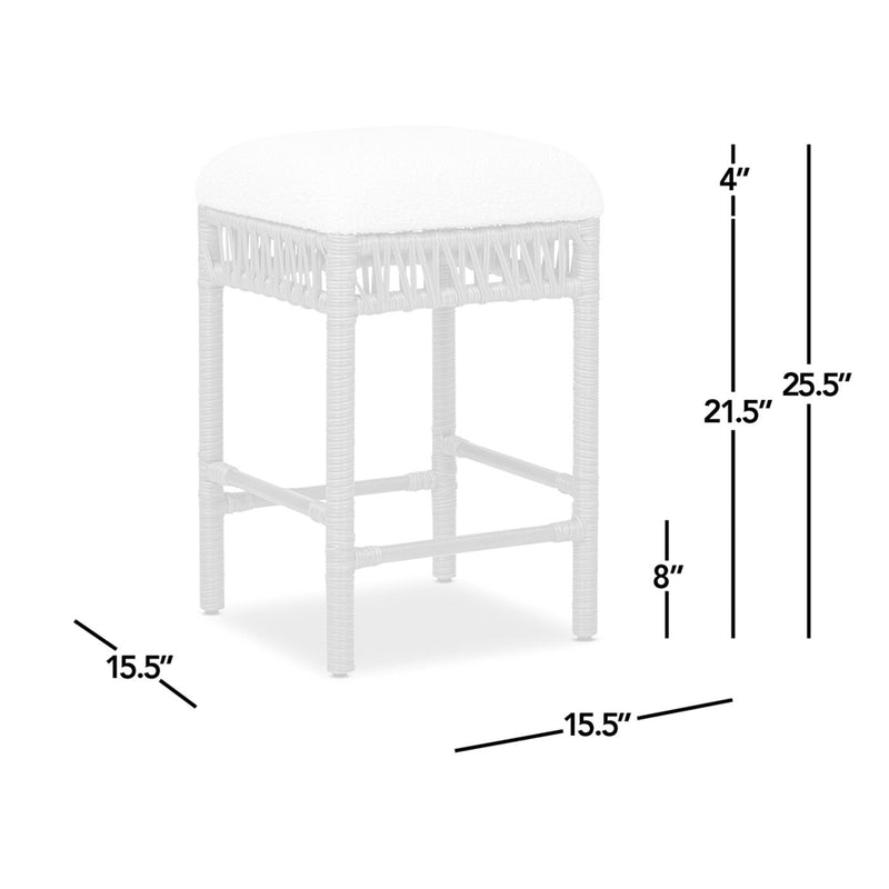 Lucia - Backless Upholstered Counter Stool With Frame - Ivory White - R&R Furniture Gallery (Fountain Valley, CA)