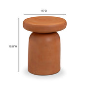 Modern Lydia side table by TOV Furniture with sleek design and wooden finish, ideal for living room or bedroom decor.
