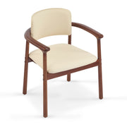 Dining Room Chairs, Ideal For Home & Kitchen (Set of 2) - Beige / Dark Walnut - R&R Furniture Gallery (Fountain Valley, CA)