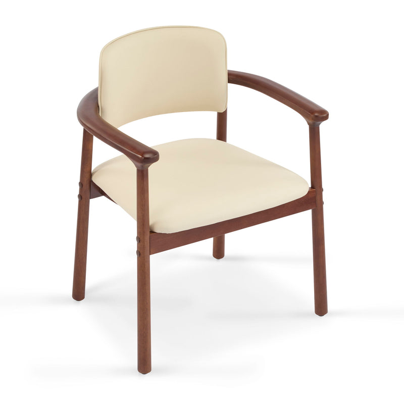Dining Room Chairs, Ideal For Home & Kitchen (Set of 2) - Beige / Dark Walnut - R&R Furniture Gallery (Fountain Valley, CA)