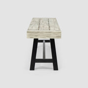 Noble House Carlisle dining bench with wooden legs and upholstered seat, ideal for kitchen or dining room seating.