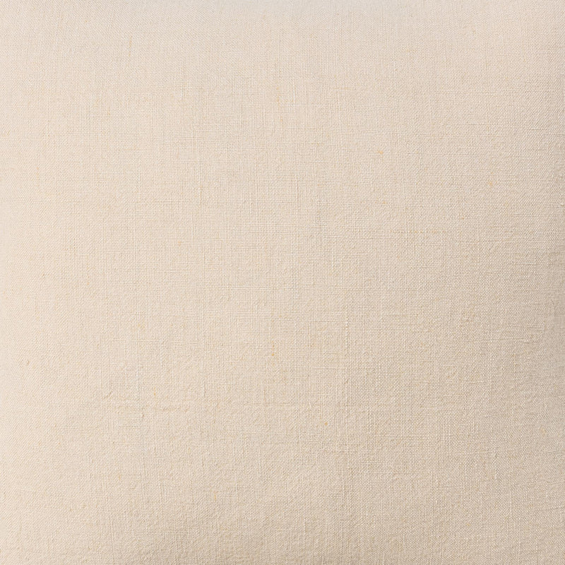 Beige Bedford SLD Linen Accent Pillow by Classic Home with textured linen fabric and simple, elegant design for home decor.