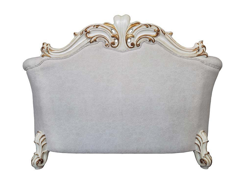 Vendome II - Loveseat With 4 Pillows - Two Tone Ivory Fabric & Antique Pearl - R&R Furniture Gallery (Fountain Valley, CA)