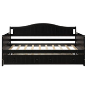 DreamHaus wooden daybed sofa bed with storage, featuring a natural wood finish and no box spring, ideal for versatile living spaces.