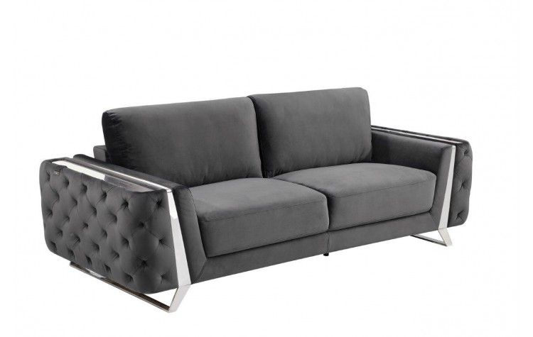 1051 - Contemporary Velvet Sofa - R&R Furniture Gallery (Fountain Valley, CA)