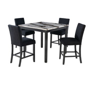 Leoncia - Bar Table And 4 Bar Stools - Espresso / White - R&R Furniture Gallery (Fountain Valley, CA)