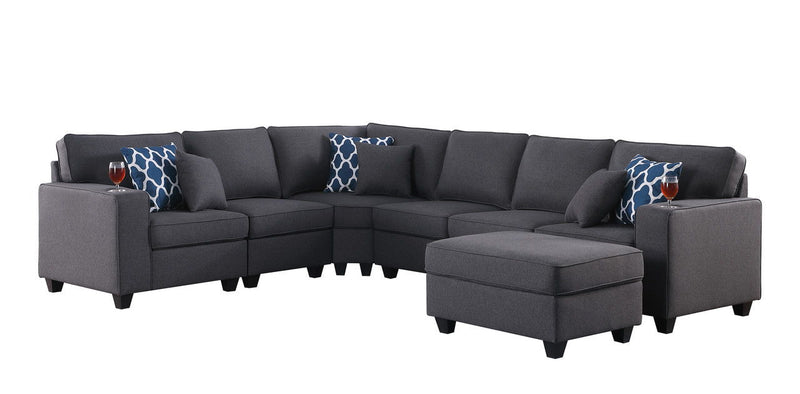Cooper - Sectional Sofa With Ottomans And Cupholder - R&R Furniture Gallery (Fountain Valley, CA)