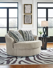 Calnita - Oversized Swivel Accent Chair - Sisal - R&R Furniture Gallery (Fountain Valley, CA)