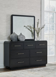 Rowanbeck - Dresser And Mirror - Black - R&R Furniture Gallery (Fountain Valley, CA)