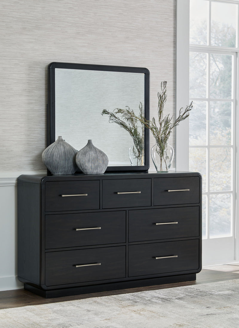 Rowanbeck - Dresser And Mirror - Black - R&R Furniture Gallery (Fountain Valley, CA)