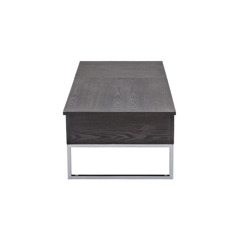 Iban - Coffee Table With Lift Top - Gray Oak & Chrome - R&R Furniture Gallery (Fountain Valley, CA)