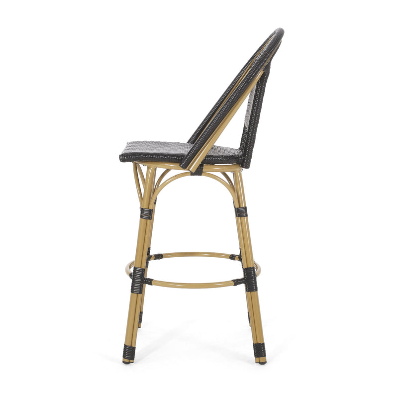 Outdoor Rattan And Aluminum French Barstools (Set of 2) - R&R Furniture Gallery (Fountain Valley, CA)