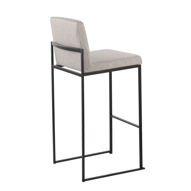 Lumi Source Fuji high back barstool with elegant contemporary design, featuring sleek wood and metal elements for modern decor.