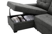 Ashlyn - Reversible Sleeper Sectional Sofa With Storage Chaise, USB Charging Ports And Pocket - R&R Furniture Gallery (Fountain Valley, CA)