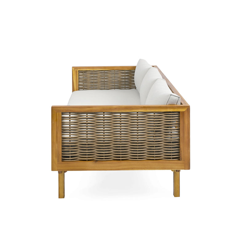 Claremont - 3 Seater Daybed Teak Acacia Wood Water Resistant Cushions - R&R Furniture Gallery (Fountain Valley, CA)