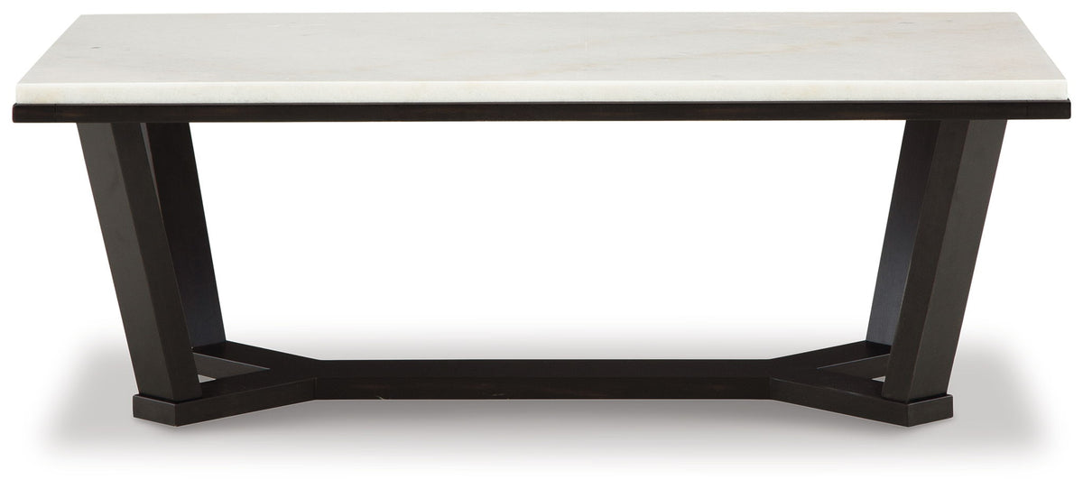 Fostead - Rectangular Cocktail Table - White / Espresso - R&R Furniture Gallery (Fountain Valley, CA)